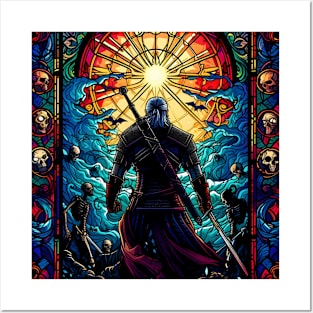 Monster Hunter in Stained Glass - Witcher Posters and Art